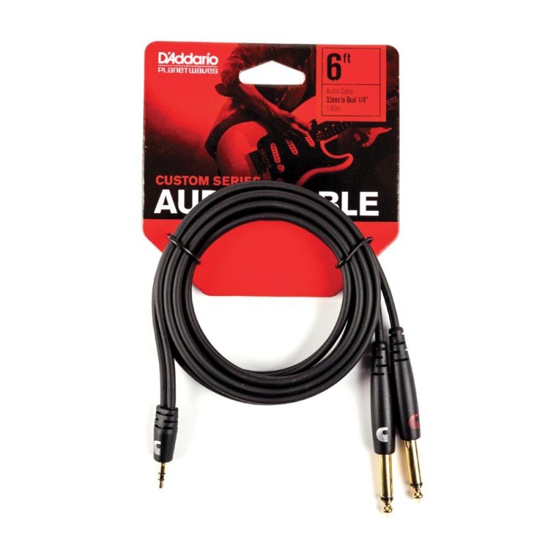D'Addario PW-MPTS-06 - Kabel audio 2x Jack - 1x Jack - 2