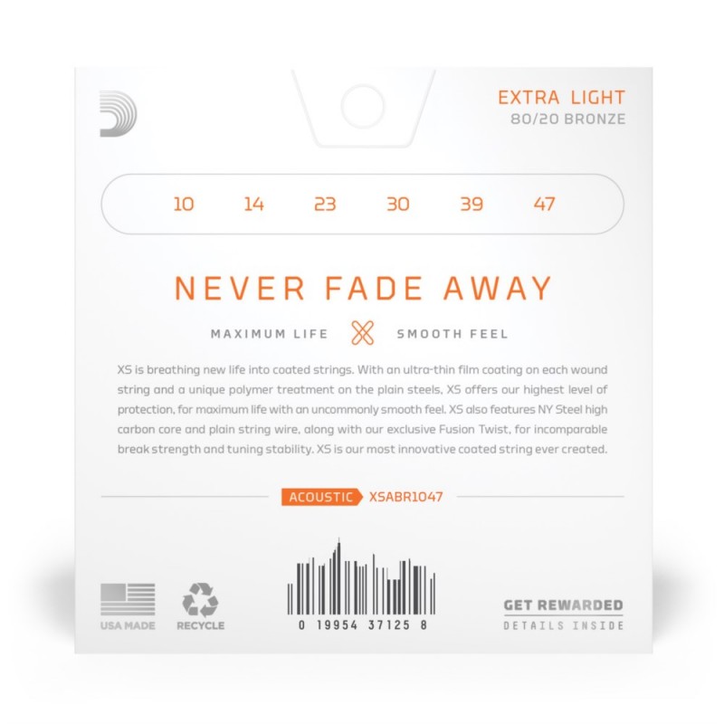 D'Addario XSABR1047 - Struny do gitary akustycznej (10-47) - 3