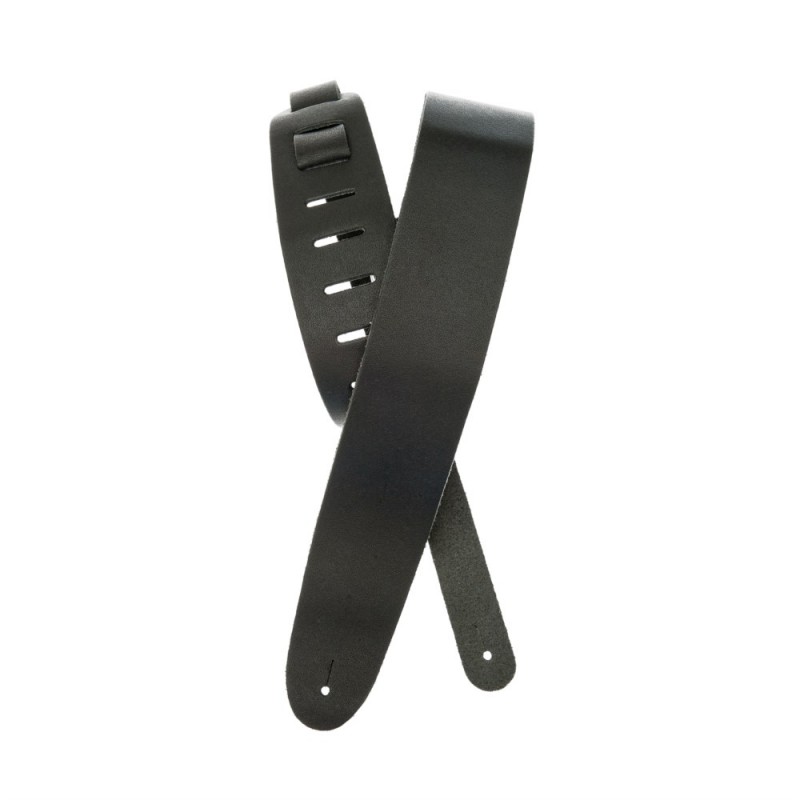 D'Addario 25BL00 - Klasyczny skórzany pasek do gitary (czarny) - 1 - Pasy, paski - D'Addario Basic Classic Leather Guitar Strap,