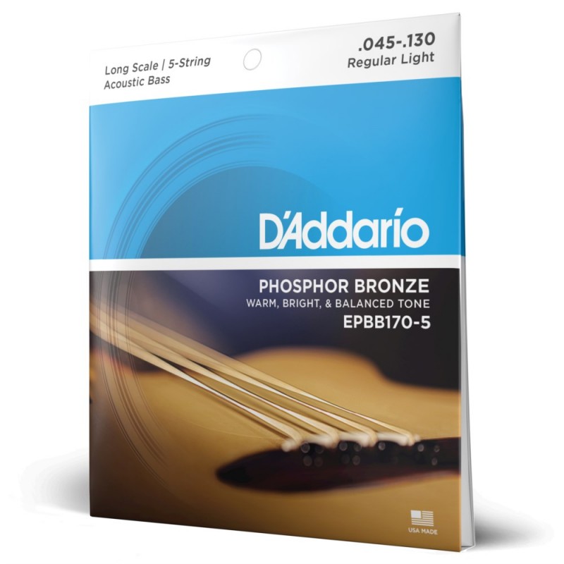 D'Addario EPBB170-5 - Struny do akustyka basowego 5-strunowe (45-130) - 1