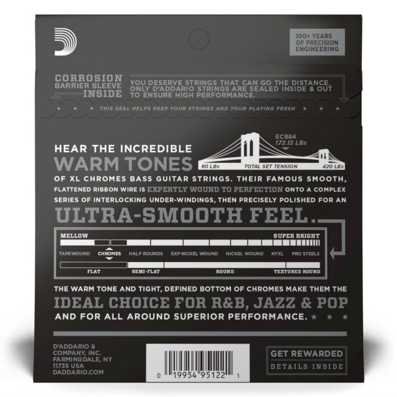 D'Addario ECB84 - Struny do gitary basowej (40-100) - 3