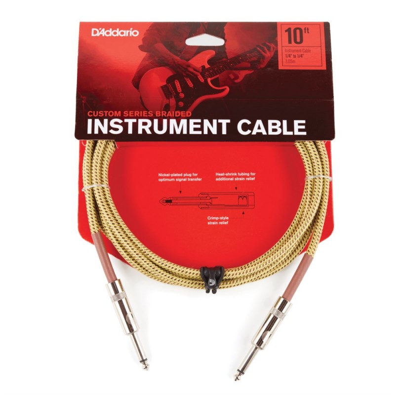 D'Addario PW-BG-10TW - Kabel instrumentalny z oplotem (tweed) - 3
