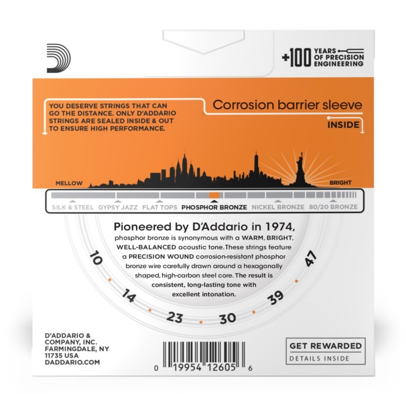 D'Addario EJ15-3D - Struny do gitary akustycznej (10-47, 3 kpl.) - 3