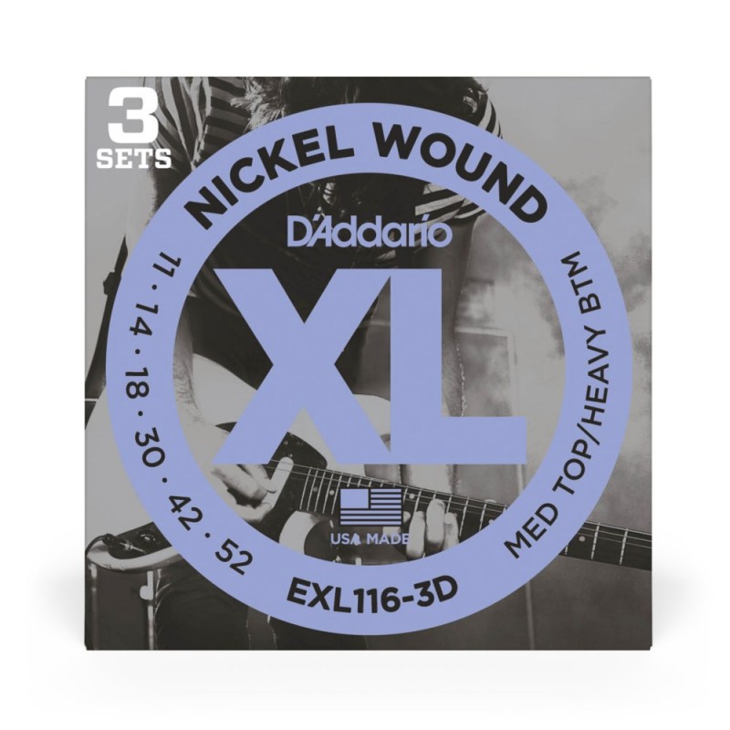 D'Addario EXL116-3D - Struny do gitary elektrycznej (11-52, 3 kpl.) - 2