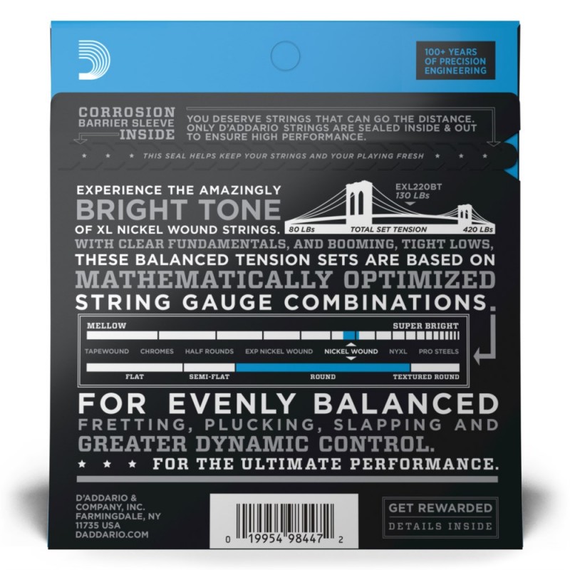 D'Addario EXL220BT - Struny do gitary basowej (40-95) - 3