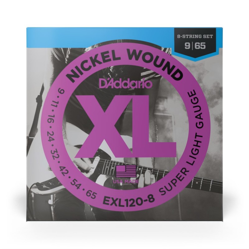 D'Addario EXL120-8 - Struny do gitary elektrycznej 8-strunowe (09-65) - 2