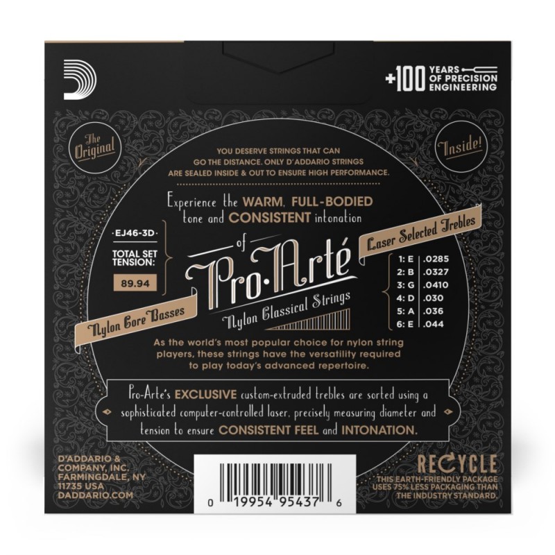 D'Addario EJ46-3D - Struny do gitary klasycznej (3 kpl.) - 3