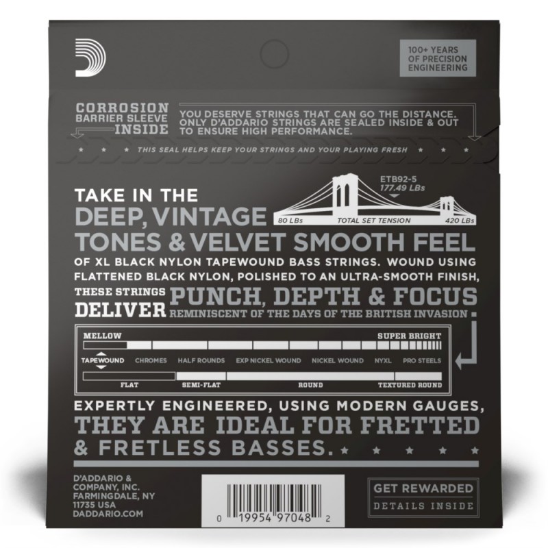 D'Addario ETB92-5 - Struny do gitary basowej 5-strunowe (50-135) - 3