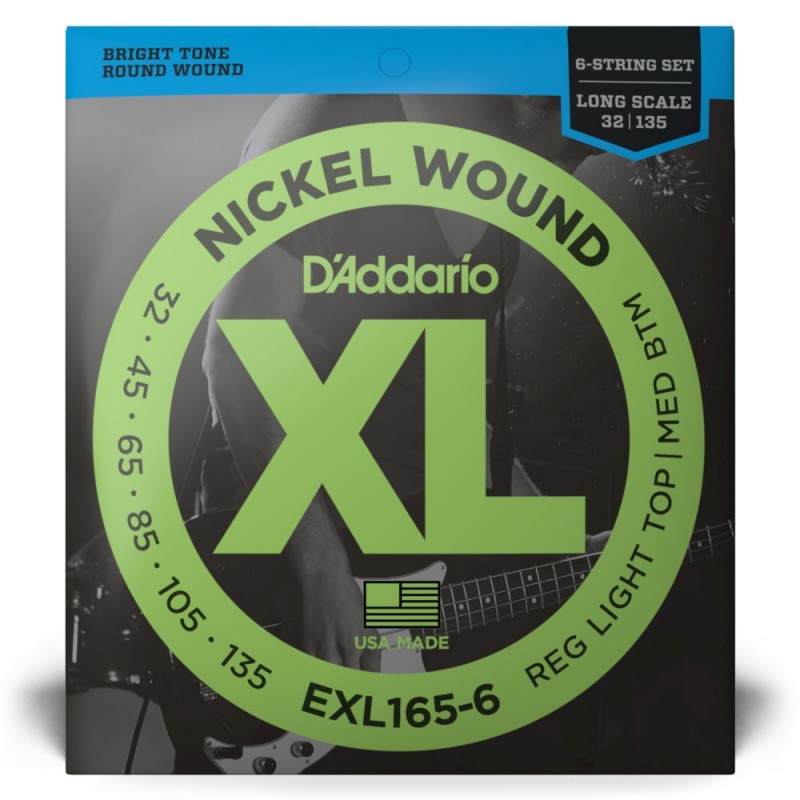 D'Addario EXL165-6 - Struny do gitary basowej 6-strunowe (32-135) - 2