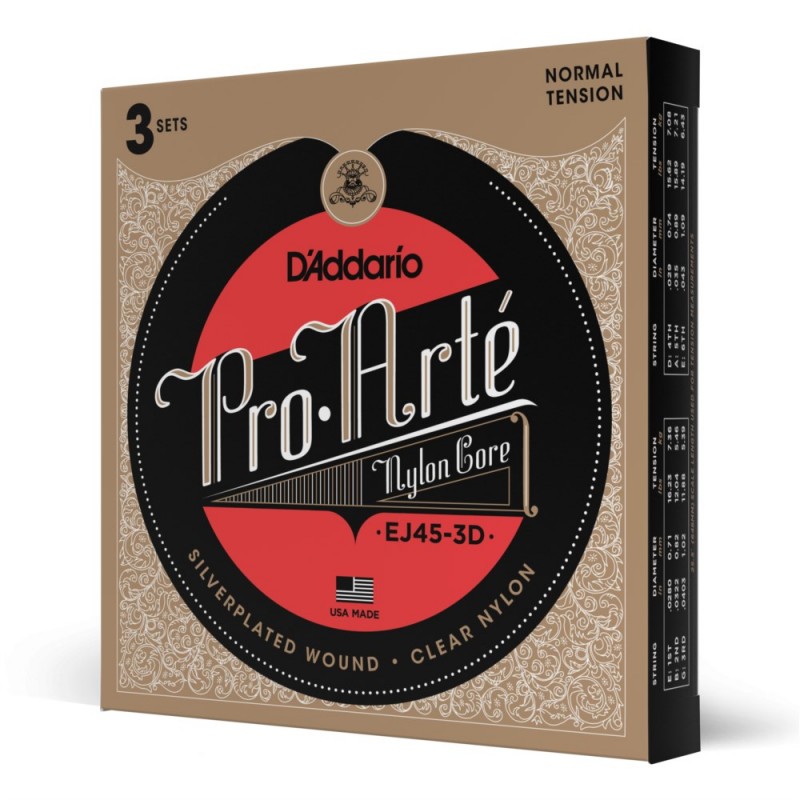 D'Addario EJ45-3D - Struny do gitary klasycznej (3 kpl.) - 1