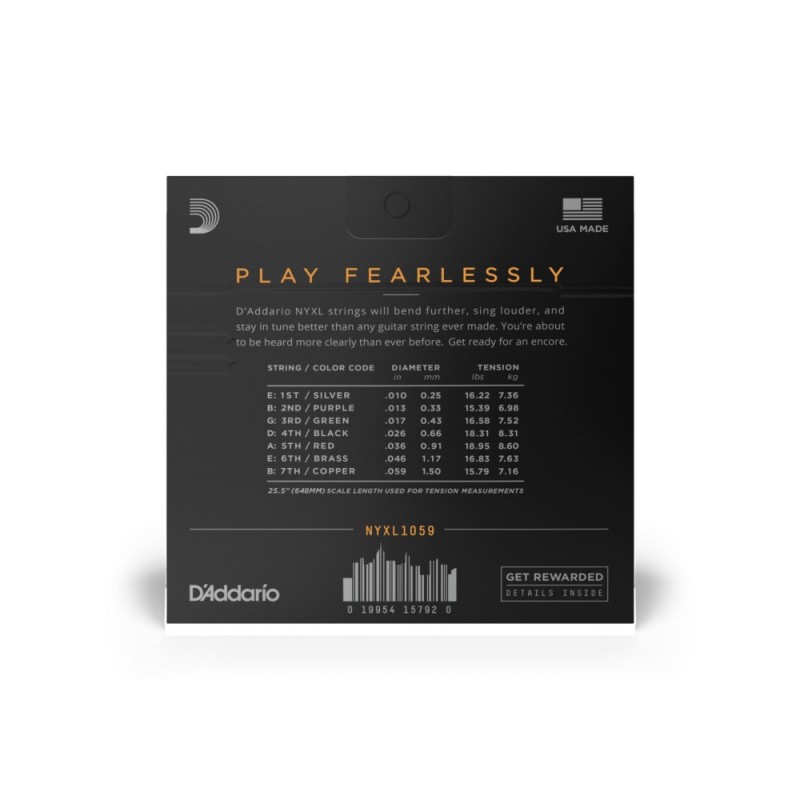 D'Addario NYXL1059 - Struny do gitary elektrycznej 7-strunowe (10-59) - 3