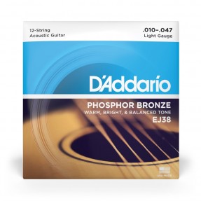 D'Addario EJ38 - Struny do gitary akustycznej 12-strunowe (10-47) - 2