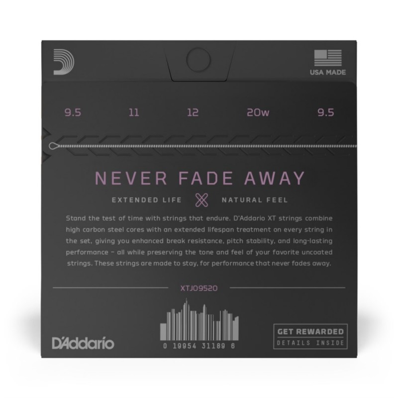 D'Addario XTJ09520 XT - Struny do banjo (9.5-20) - 3