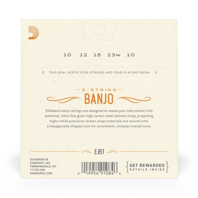 D'Addario EJ61 - Struny do banjo 5-strunowe (10-23) - 3
