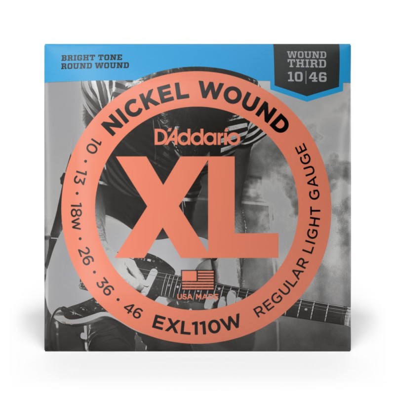 D'Addario EXL110W - Struny do gitary elektrycznej (10-46) - 2