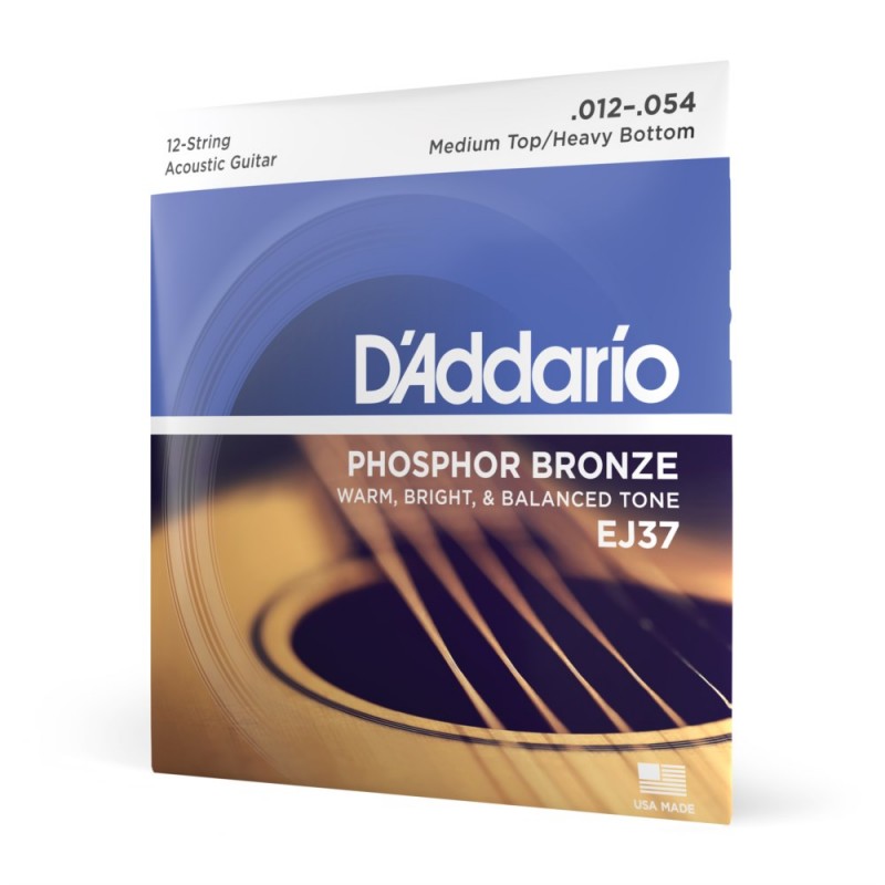 D'Addario EJ37 - Struny do gitary akustycznej 12-strunowe (12-54) - 1