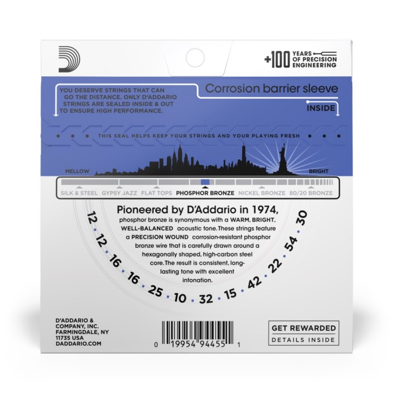 D'Addario EJ37 - Struny do gitary akustycznej 12-strunowe (12-54) - 3