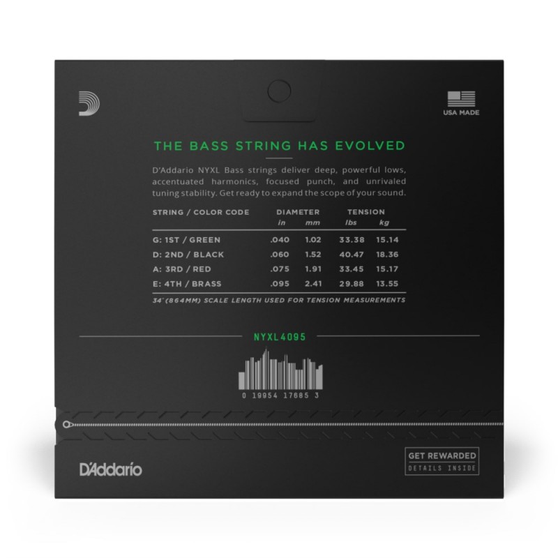 D'Addario NYXL4095 - Struny do gitary basowej (40-95) - 3