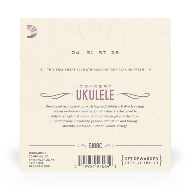 D'Addario EJ88C - Struny do ukulele (koncertowe) - 3