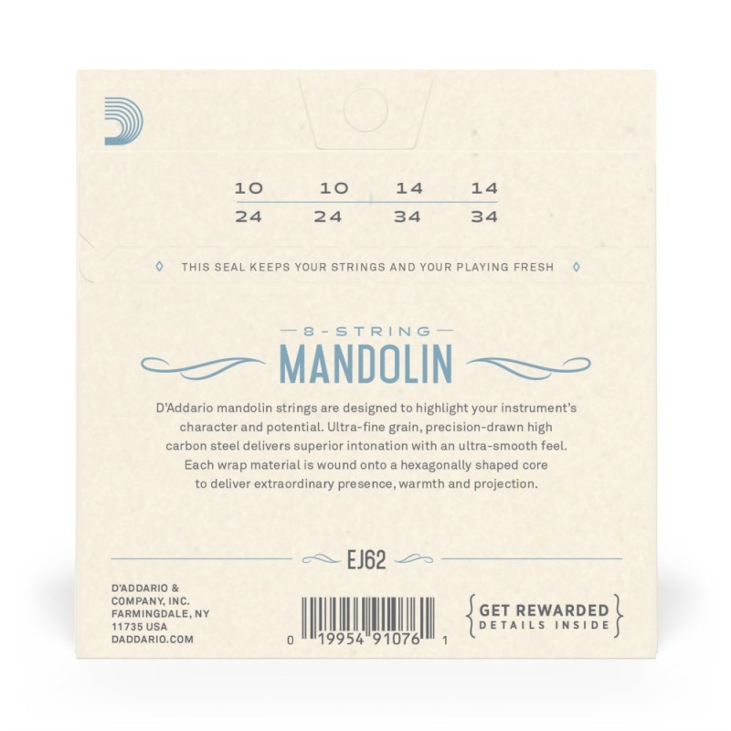 D'Addario EJ62 - Struny do mandoliny (10-34) - 3