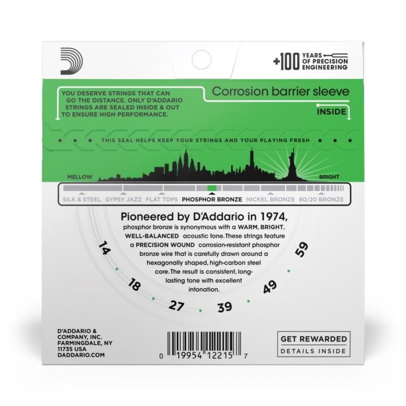 D'Addario EJ18 - Struny do gitary akustycznej (14-59) - 3
