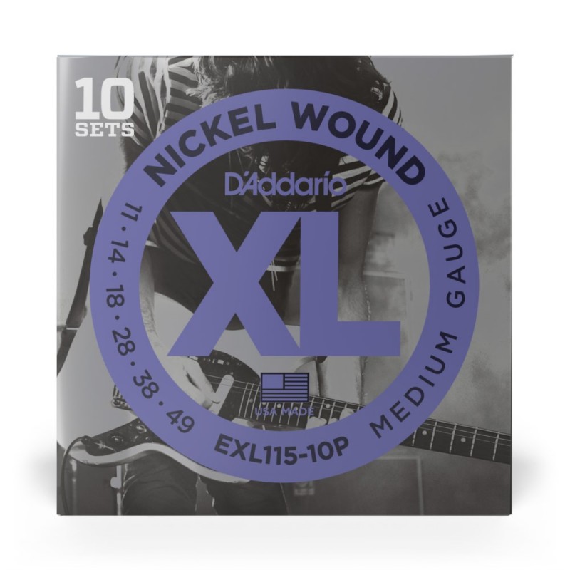 D'Addario EXL115-10P - Struny do gitary elektrycznej (11-49, 10 kpl.) - 2