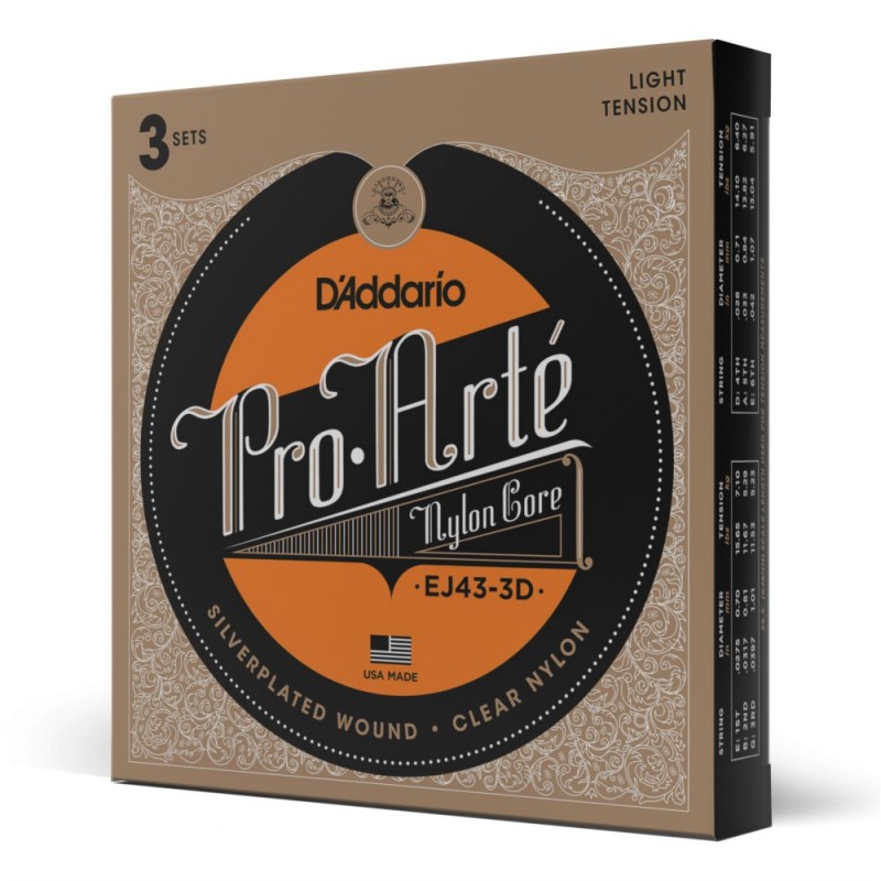 D'Addario EJ43-3D - Struny do gitary klasycznej (3 kpl.) - 1