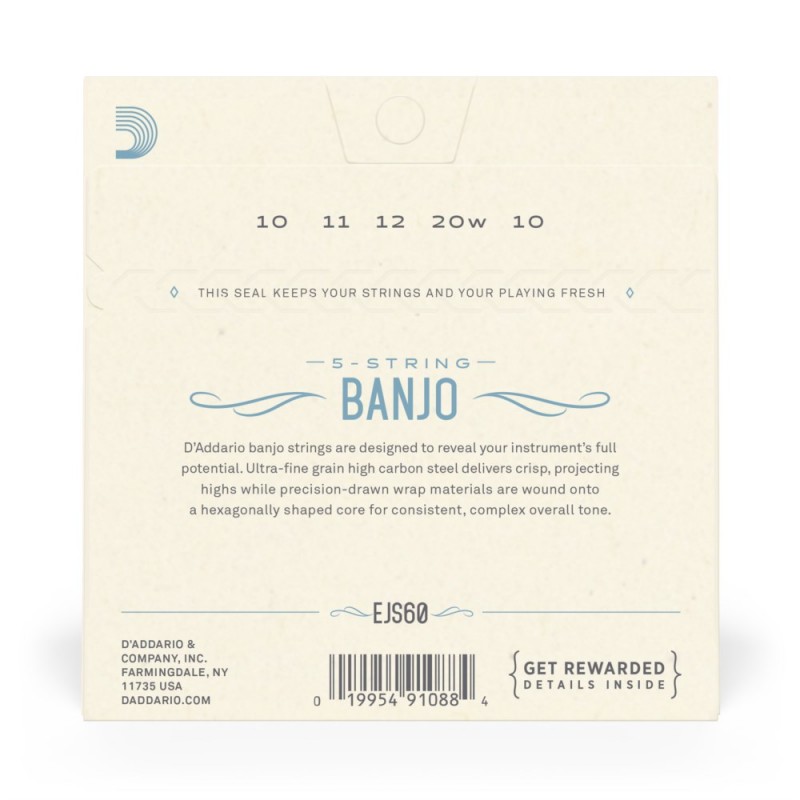 D'Addario EJS60 - Struny do banjo 5-strunowe (9-20) - 3
