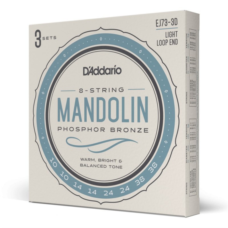 D'Addario EJ73-3D - Struny do mandoliny (10-38, 3 kpl.) - 1
