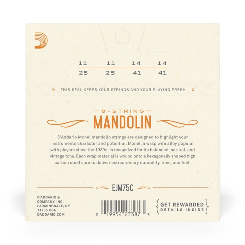 D'Addario EJM75C - Struny do mandoliny (11-41) - 3