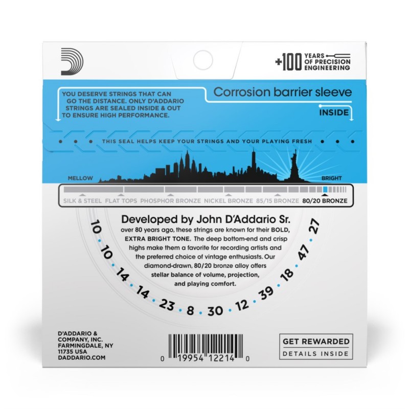 D'Addario EJ36 - Struny do gitary akustycznej 12-strunowe (10-47) - 3