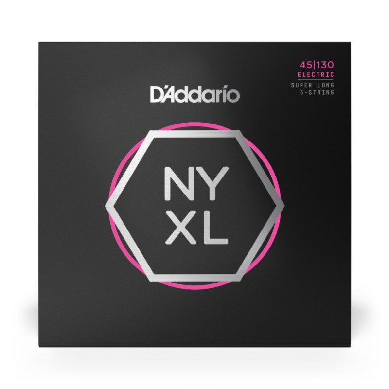 D'Addario NYXL45130SL - Struny do gitary basowej 5-strunowe (45-130) - 2