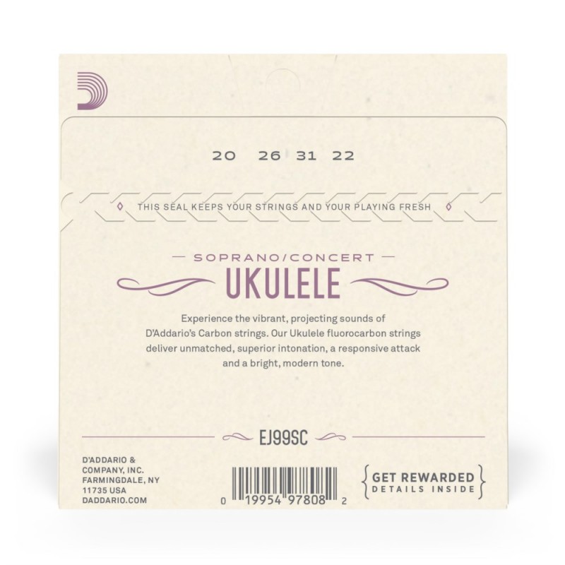 D'Addario EJ99SC - Struny do ukulele (sopranowe/koncertowe) - 3