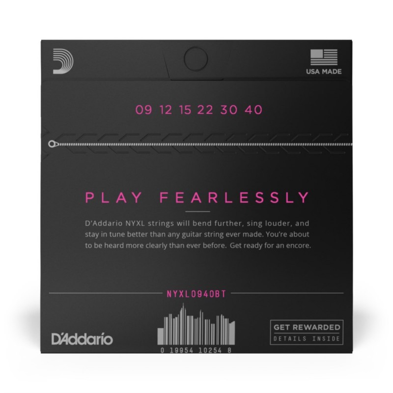 D'Addario NYXL0940BT - Struny do gitary elektrycznej (09-40) - 3
