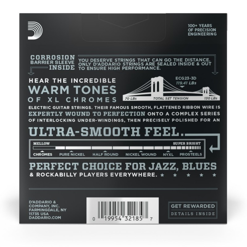 D'Addario ECG23 - Struny do gitary elektrycznej (10-48, 3 sets) - 3