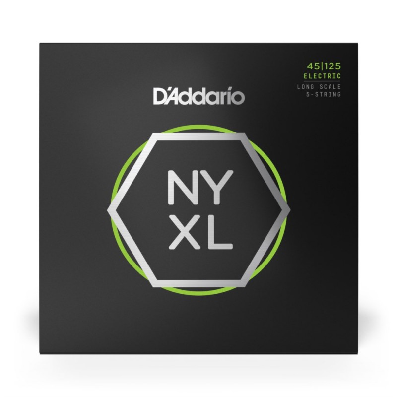D'Addario NYXL45125 - Struny do gitary basowej 5-strunowe (45-125) - 2