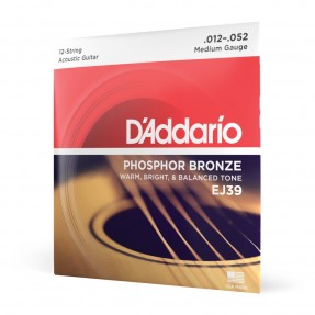 D'Addario EJ39 - Struny do gitary akustycznej 12-strunowe (12-52) - 1