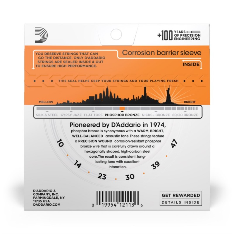 D'Addario EJ15 - Struny do gitary akustycznej (10-47) - 3