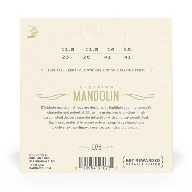 D'Addario EJ75 - Struny do mandoliny (11.5-41) - 3