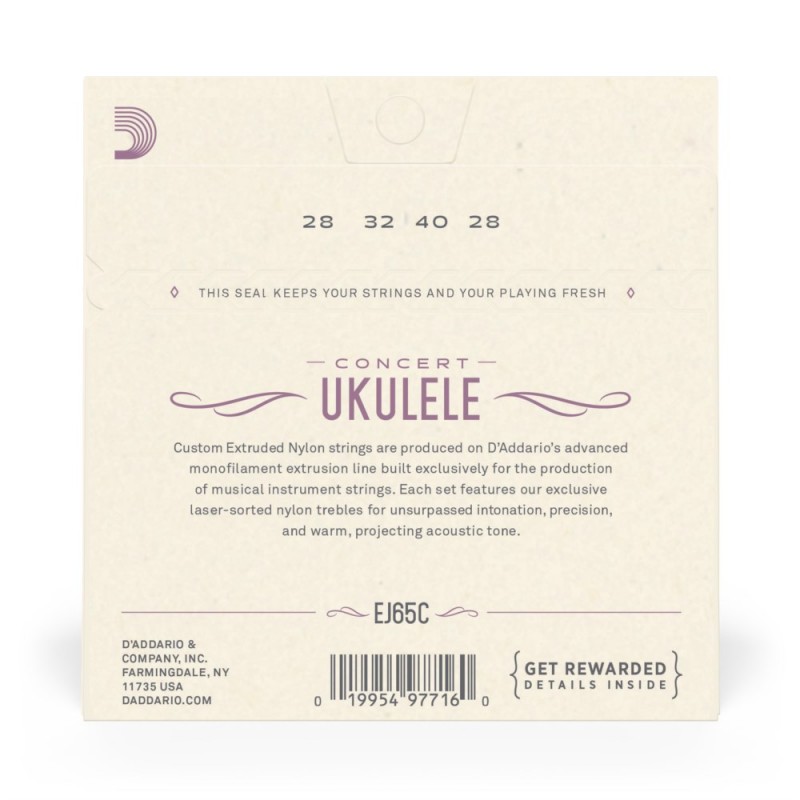 D'Addario EJ65C - Struny do ukulele (koncertowe) - 3