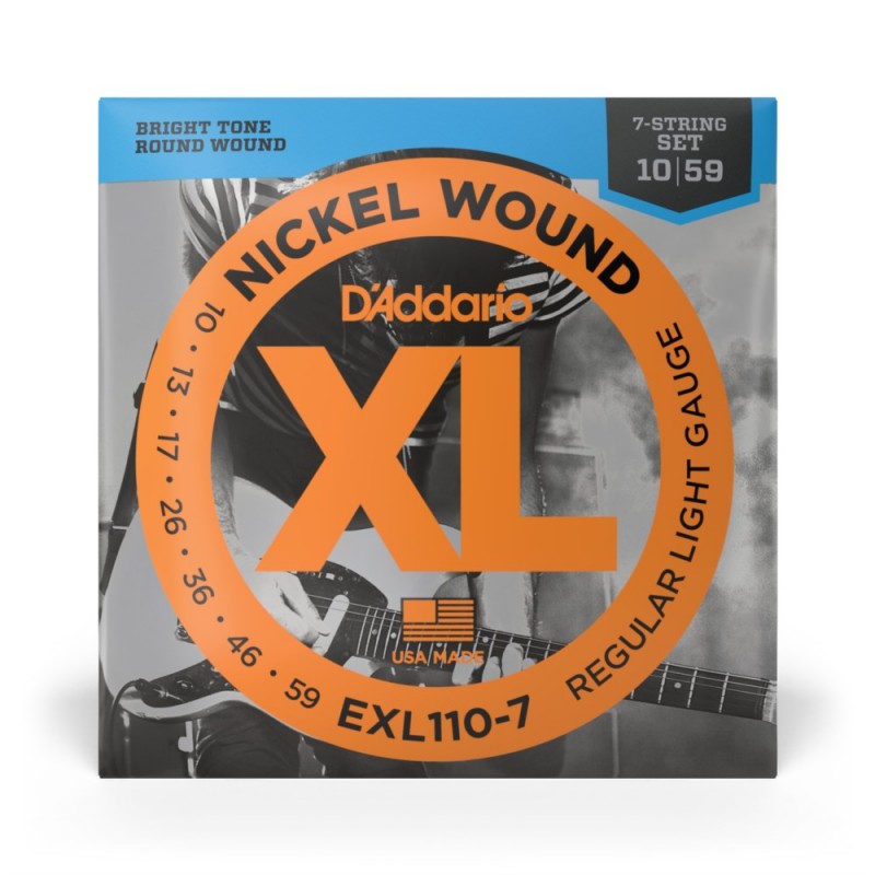 D'Addario EXL110-7 - Struny do gitary elektrycznej 7-strunowe (10-59) - 2