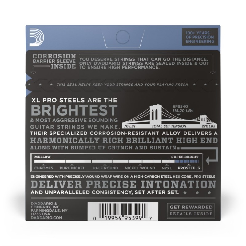 D'Addario EPS540 - Struny do gitary elektrycznej (10-52) - 3