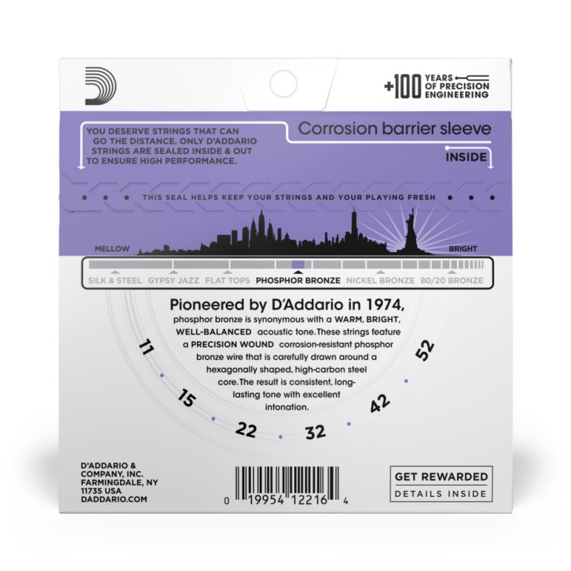 D'Addario EJ26 - Struny do gitary akustycznej (11-52) - 3