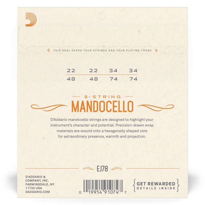 D'Addario J78 - Struny do Mandocello (22-74) - 3
