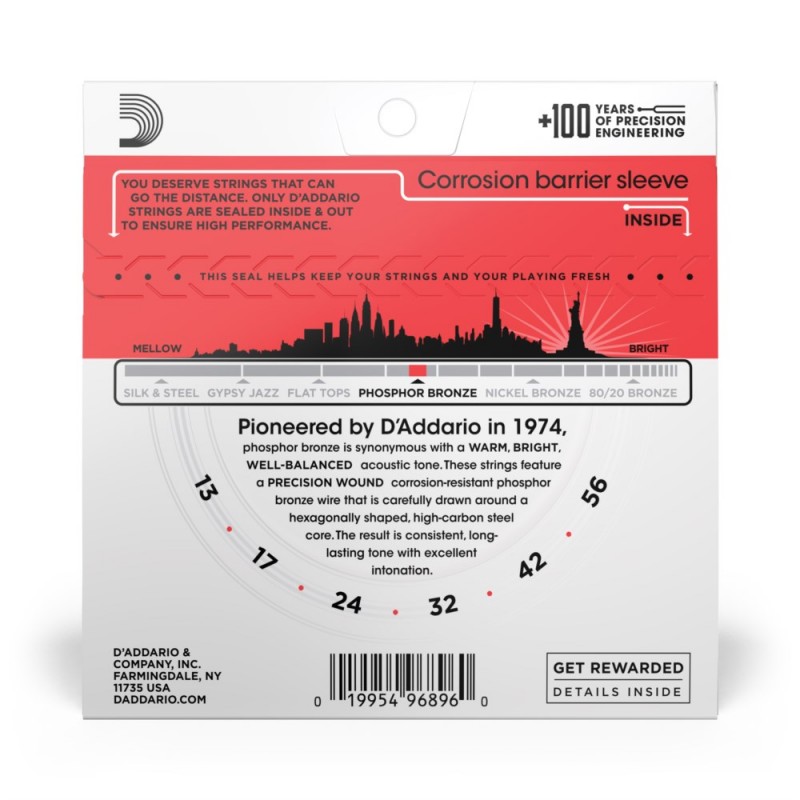 D'Addario EJ24 - Struny do gitary akustycznej (13-56) - 3