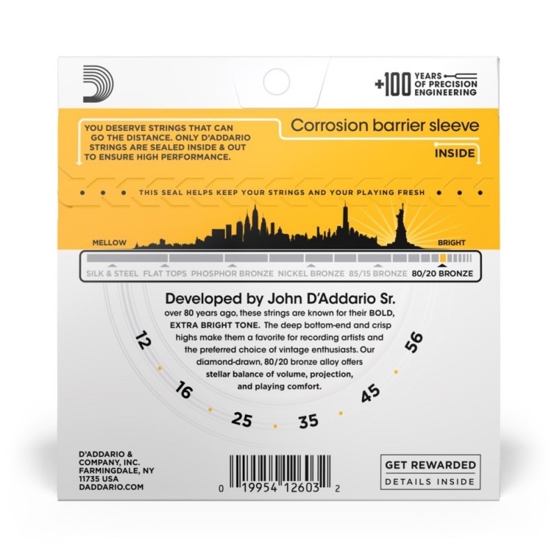 D'Addario EJ14 - Struny do gitary akustycznej (12-56) - 3