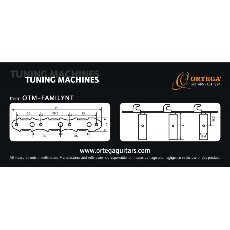 Ortega OTM-FAMILYNT - maszyny do strojenia gitary klasycznej - 2
