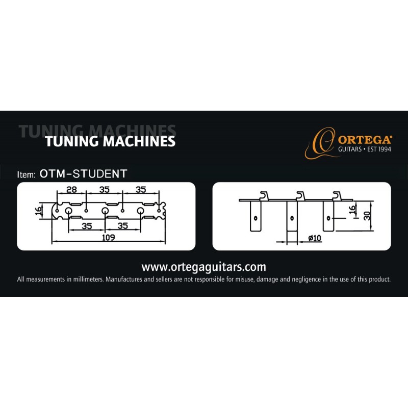 Ortega OTM-STUDENT - maszyny do strojenia gitary klasycznej - 2