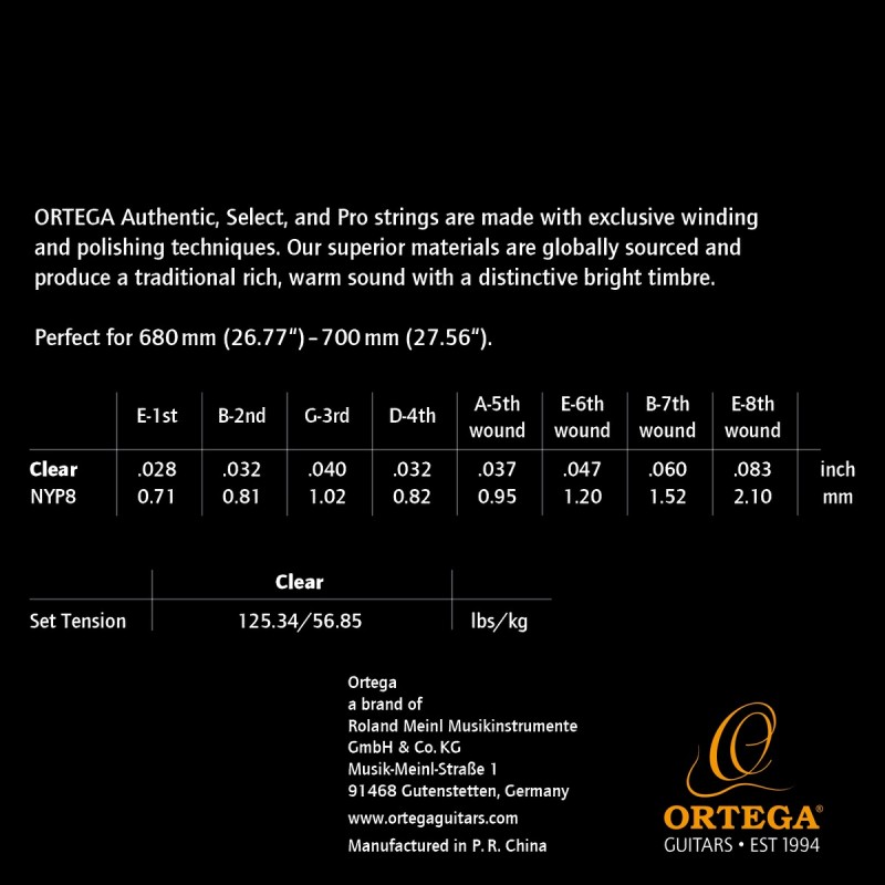 Ortega NYP8 - struny do gitary klasycznej - 2