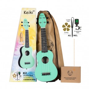 Ortega Keiki K2-CBM - ukulele sopranowe, zestaw Caribbean Mint - 1